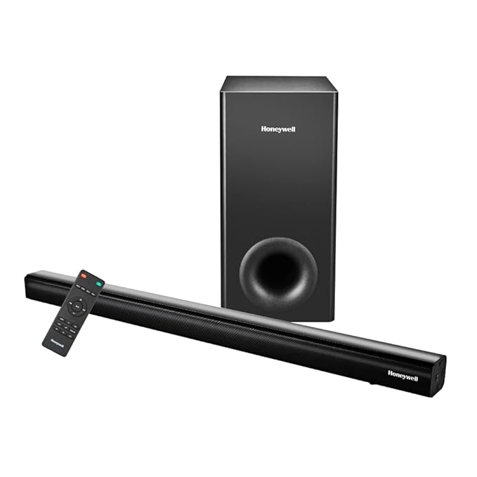 Honeywell Newly Launched Trueno U2000 120W Soundbar with Subwoofer, 2.1 Channel Home Theatre, 51mm*4 Drivers, Bluetooth V5.0, with Remote, 3 EQ Mode, BT, AUX, USB, Optical & HDMI-2 Years Warranty at Rs. 6999
