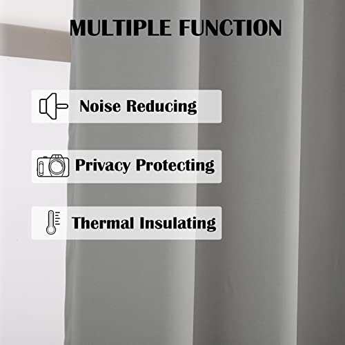 SK Studio Room Divider Curtain for Complete Privacy - Thermal Insulated Blackout Sliding Door Curtains for Bedroom and Office, Light Grey, 5 ft x 7 ft - Image 6