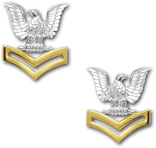 Navy Metal Coat Epaulet Device: E5 Petty Officer: Good Conduct
