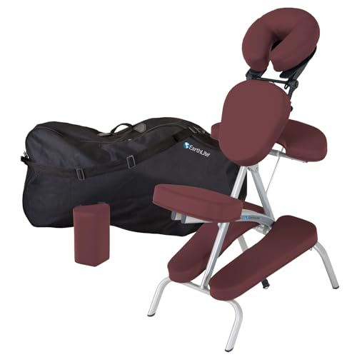 Image of EARTHLITE Portable Massage Chair Package VORTEX - Portable, Compact, Strong and Lightweight incl. Carry Case, Sternum Pad & Strap (15lbs)
