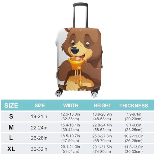 Bear Eating Luggage Cover Personalization Suitcase Covers Protector Elastic Washable Baggage Cover Anti-Scratch For Traveling, Aircraft Consignment XL2
