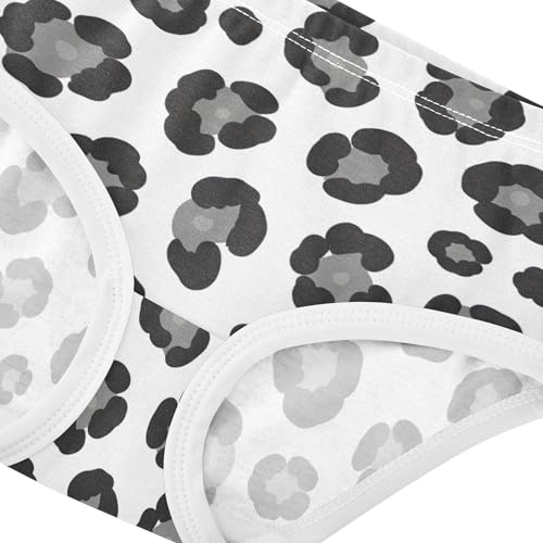 Toddler Underwear Floral 2t Cotton Girl Panties Cute Artistic Briefs Undies Kids Black Grey Leopard Spots White4