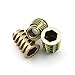 LQ Industrial 8pcs 25mm Furniture Screw-in Nut Zinc Alloy Bolt Fastener Connector Hex Socket Drive Threaded Insert Nuts For Wood Furniture Assortment 3/8"-16