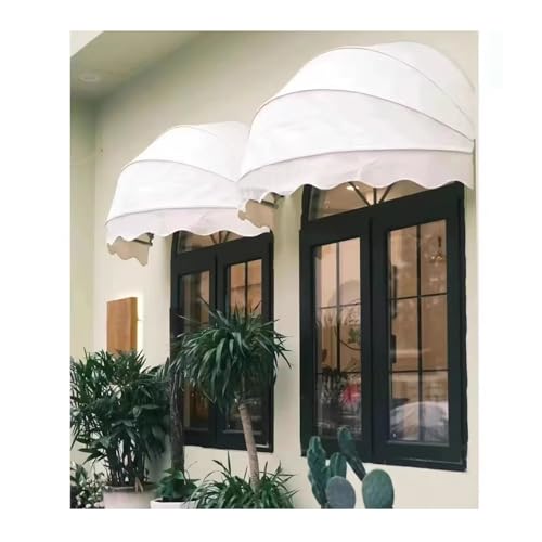 SHINGJING Canvas Dome Awning,Dome Awning, Retractable Canvas Dome Awning, Arc Window/Canopies Awning with Galvanized Foldable Frame, Anti-UV Water Proof Windproof(E,Diameter:150cm/59.05in)
