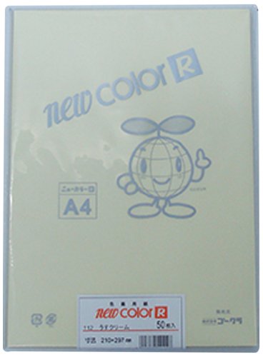 リンテック 色画用紙 ゴークラニューカラーR A4 うすクリーム50枚NO112