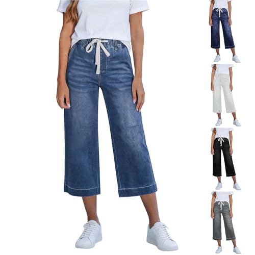 Pantalon capris large confortable pour silhouettes stretch et look droit soigné
