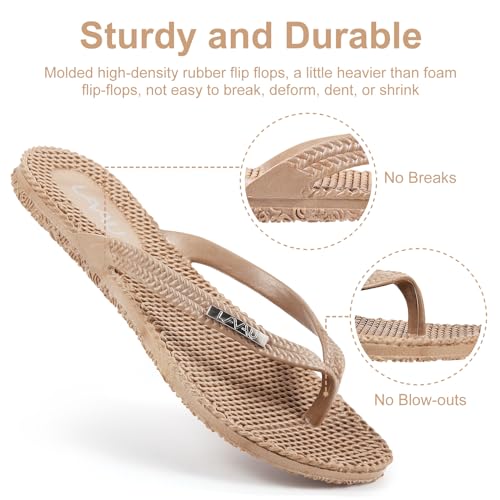 LAVAU Beach Flip Flops for Women, Water Sandals for Shower and Pool, Waterproof, Non-slip and 100% Recyclable3