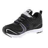 TSUKIHOSHI VELOCITY Kids Shoes - Strap-Closure Machine-Washable Kids Sneakers with Wide Toe Box and Slip-Resistant, Non-Marking Outsoles, Black/Silver - 3 Little Kid (4-8 Years)
