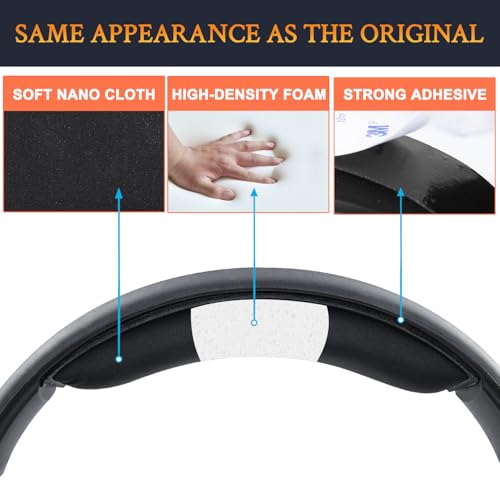 Image of SOULWIT Replacement Headband Pad Kit for Sennheiser Game One /HD515 /HD518 /HD555 /HD558 /HD559 /HD569 /PC360 /PC373d Headphones, Head Band Top Cushion Cover Repair Part for EPOS Game One Headsets - Black