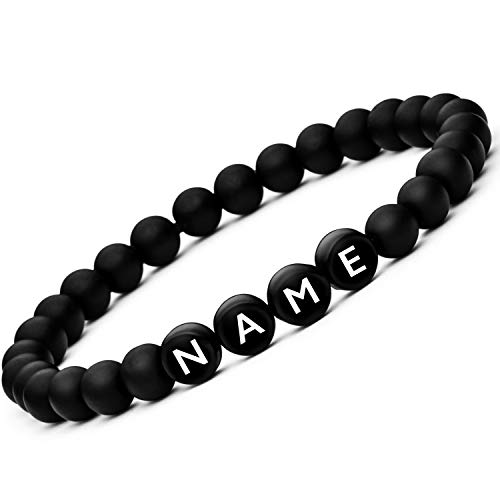 BAVELA | Partnerarmband | Buchstabenarmband | Liebesarmband Natursteine | Geschenk für Paare | Freundschaftsarmband Cover