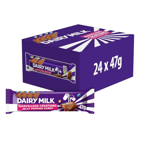 Dairy Milk Chocolate Marvellous Creations Jelly Popping Candy Bar 47g - cdb (24 x Bars (Full Box))