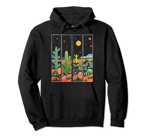 Planta suculenta de cactus retro vintage cactus botánica botánica Sudadera con Capucha