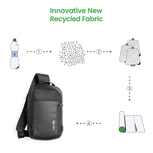 tomtoc Compacte EDC Sling Bag, Minimalistische Borst Schouderrugzak Crossbody Tas voor 11 inch iPad Pro 2021 met Toetsenbord, Waterbestendig Lichtgewicht Casual Dagrugzak voor Tactisch, Reizen, Werk, Sport, Zwart - Image 7
