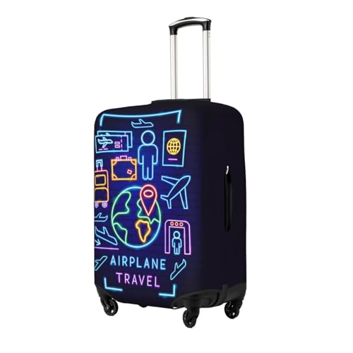 Airplane Travel Concepts Travel Luggage Cover Fits 18-32 Inch Luggage, Washable Suitcase Cover Protector with Concealed Zipper for Wheeled Suitcase Tsa Approved2