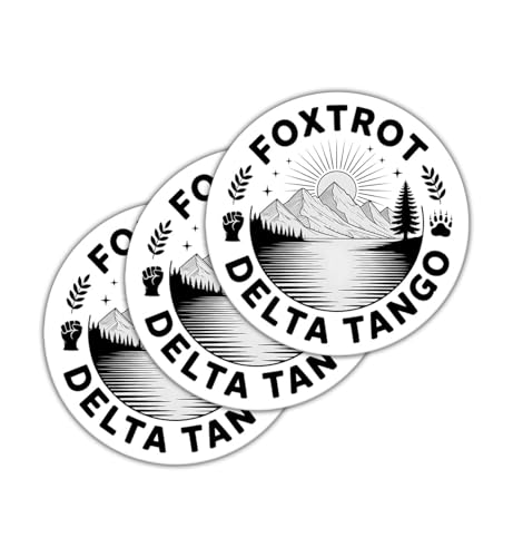 (3 Pcs) Foxtrot Delta Tango Sticker - Nature Conservation Fdt Decal - Wildlife Liberal National Parks Stickers - Anti President - Subtle Message - Sticker 3 Inch for Laptop Water Bottles