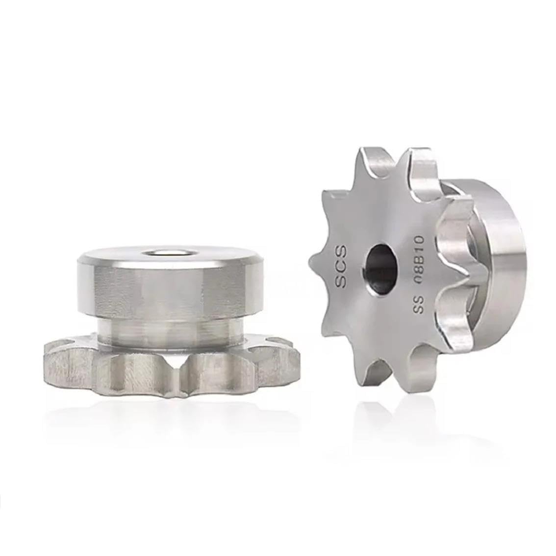 Moto Piñon Delantero， Para piñón de cadena de rodillos Para 06B 10-25 dientes, paso de 9,525 mm, acero inoxidable 304, diámetro interior de 6 mm a 15 mm cadena retenedor placa，(24 Teeth)