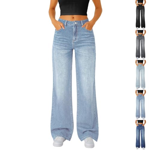 Wide Leg Jeans for Women High Waist Casual Stretch Baggy Jeans Y2k Boyfriend Denim Trousers Pants Jean Palazzo Pants