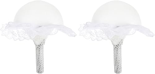 NUOBESTY Soporte de espuma para ramo de flores, 2 piezas de mango floral de boda para novia, flores artificiales de seda fresca, suministros de