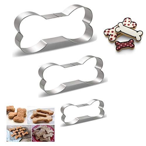 Stainless Steel Metal Dog Bone Shape Cookie Cutter Set, Puppy Crafts Biscuit Mold For Dog Cat Pup Homemade Treats #TOP1