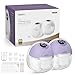 Nuliie Milchpumpe Elektrisch tragbare S32, Elektrische milchpumpe freihändig 4 Modi 9 Stufen mit 18/21/24 mm komfortabler Flansch, Privat, mit Ersatzzubehör im Lieferumfang (2Packs, Violet)