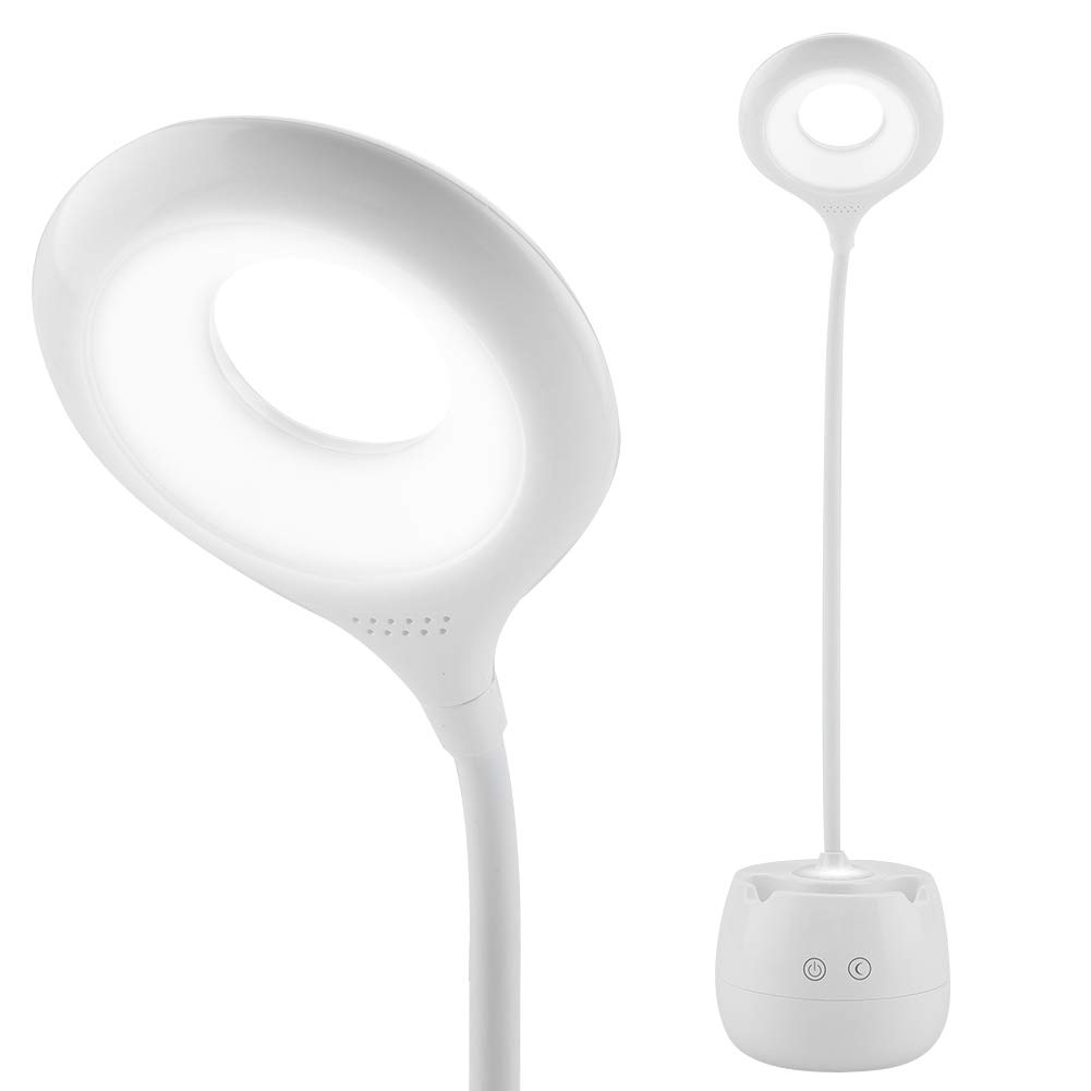 Lampa biurkowa LED z portem ładowania USB, ściemnialna lampa stołowa LED z uchwytem na długopis, dotykowa lampka nocna na biurko Lampa stołowa z 3 trybami do nauki/czytania/biura Double the