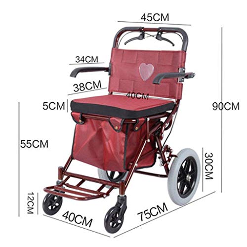 HYY-YY Einkaufswagen Shopping-GR Antik Einkaufstrolley, wasserdichter Stoff Oxford, Tragbarer Faltwagen (Farbe: Rot… – Bild 3