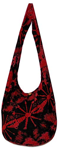Image of TIE DYE Bohemian Hipster Hobo Boho Hippie Crossbody Bag Purse Black Tone 39 inch