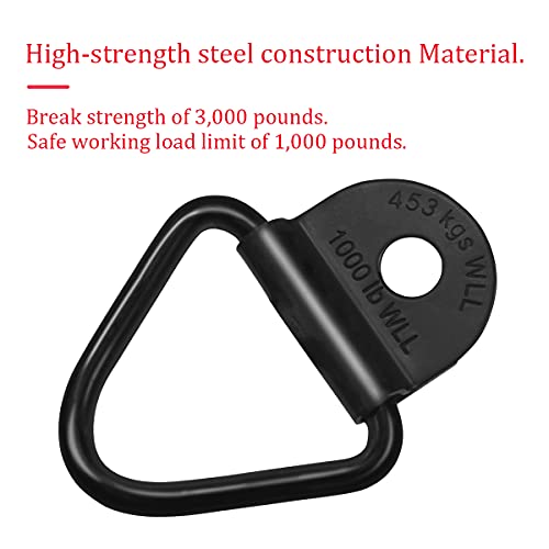 Moebulb Cargo Tie-Down V-Ring Anchors Black Steel Bolton Trailer V-Ring Tie Down For Trailers Trucks And Warehouses Replacement For D-Ring Plastic Flush Mount Pan Fitting Tiedown 4-Pack #TOP1