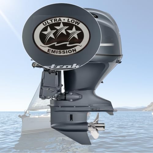 Image of Outboard Motor Low Emission 3 Star California Sticker Decal for Mercury | 3.58 x 2.4 Inch, Also Fit Yamaha, Suzuki, Honda, Johnson Evinrude and most Brand Motors