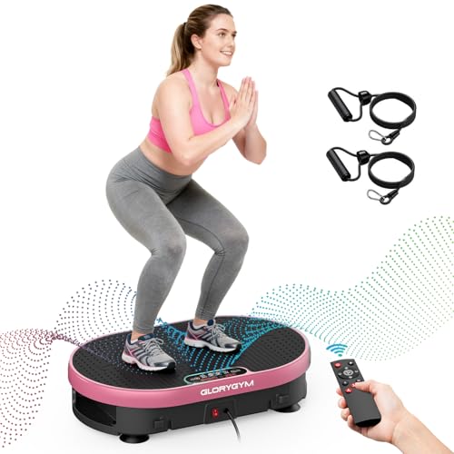 Image of Vibration Plate Exercise Machine for Body Shaker Machine & Weight Loss, Shake Plate with Resistance Bands, 120 Speed Levels, Remote Control, Full Body Workout, Compact Home Gym Equipment