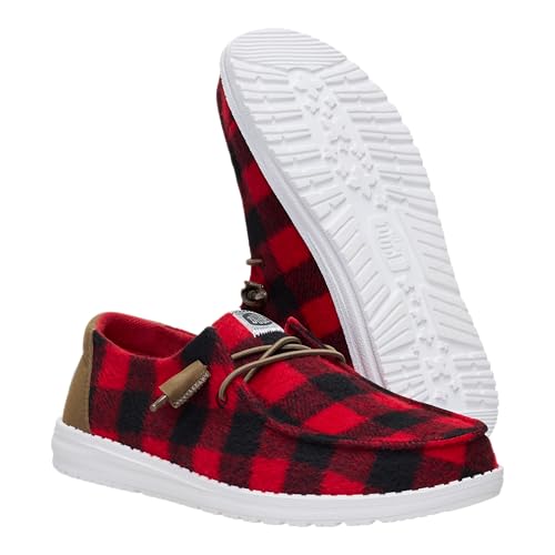 Image of HEYDUDE Wendy Buffalo Plaid | Women's Shoes | Women's Slip-on Loafers | Comfortable & Light-Weight