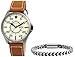 Produktbild Just Watch Austin Herren-Set Echt Leder Edelstahl Datum Analog Quarz JW20153 (braun)