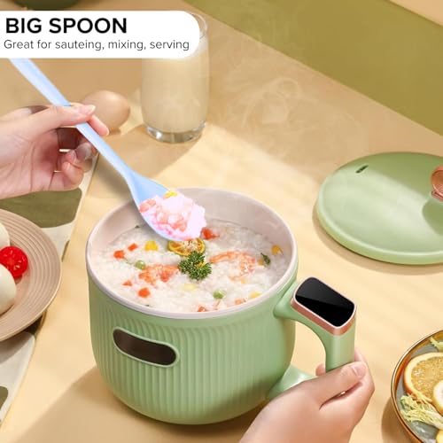 Image of FiABLE Premium Silicone Spatula Set for Cooking - Full Silicone Set of 2-1 Year Brand Warranty - High Heat Resistant, Seamless Design - Spatula & Spoon - Frost Blue
