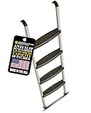 Stromberg Carlson RV Bunk Ladder for Travel Trailers, Camper Stairs with Molded Treads, Includes Hooks & Mounting Hardware, Bunk Bed Ladder, Mobile Home Stairs, Ideal for Dorm Loft – Silver 60