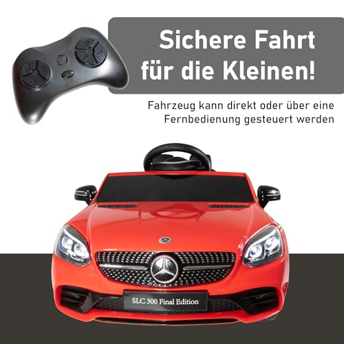 LEMODO Elektroauto rot für Kinder ab 3 Jahre | Kinder Elektroauto mit Fernbedienung | Kinderauto mit Funktionen und Radio | Elektroauto mit Sicherheitsgurt | Offizielles Lizenzprodukt von Mercedes – Bild 5