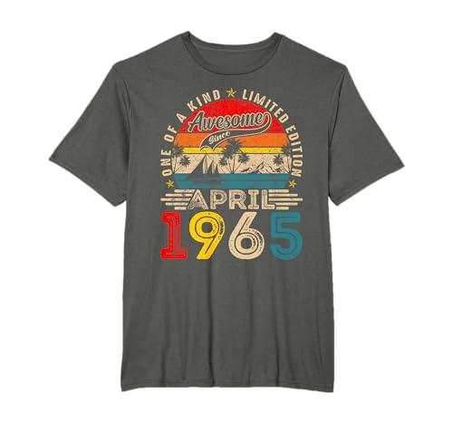 Funny 60 Year Old Vintage April 1965 60th Birthday Men Women T-Shirt