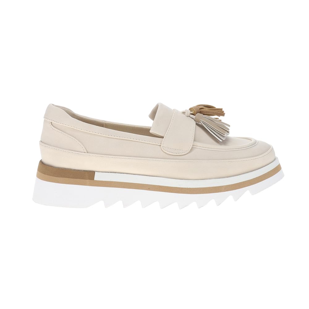 Coconuts by Matisse Womens Tess Lug Sole Platform Loafers Casual - Off White - Size 8 M
