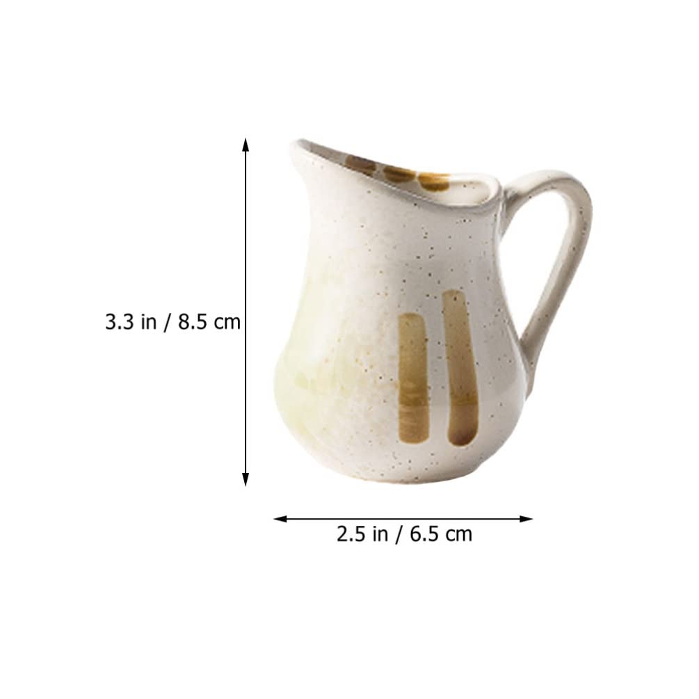 Pichet à crème Petit pichet à crème Pichet à crème en céramique Pichet à crème à café en Porcelaine Pichet à Sauce avec poignée Becs verseurs pour Cuisine Lait,Blanc