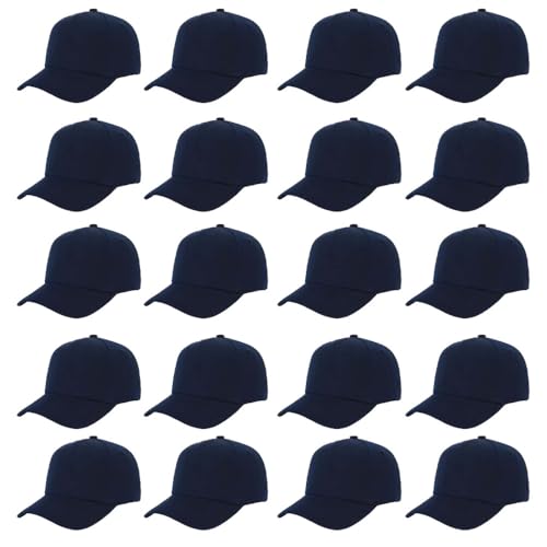 Image of Wholesale 20-Pack Solid Baseball Caps - DIY, Breathable, Adjustable Fit