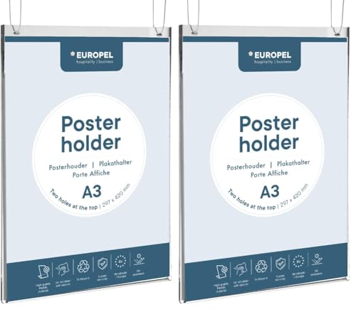 Soporte para cartel en acrílico A3 vertical Opus 2 para cartas de restaurantes