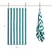 LULUHOME Large Oversized Beach Towel - Big Cotton 36 x 70 Inch Striped Pool Towel, Large Cabana Soft Swimming Towel for Adult Men Women,Turquoise