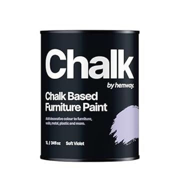 Chalk Based Furniture Paint, Soft Violet Purple 1L, Matt Finish Shabby Chic, Chalk Paint Furniture & Walls, Quick Dry & 1 Coat