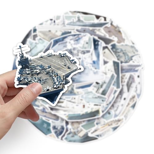 Unique Warship Vinyl Stickers, 50 PCS Waterproof Realistic Ship Decals for Laptops Scrapbooking, Journals, Notebooks - Image 4