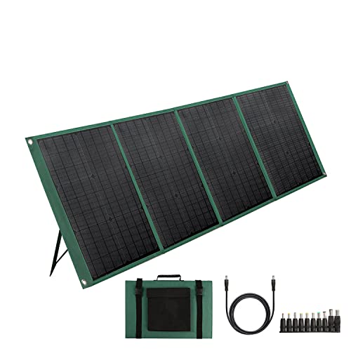 100W Portable Solar Panel Kit Foldable Solar Charger with 4 Outputs DC/USB/QC3.0/Type-C to Charge Phone/Power Station/Laptops Tablet for RV, Camping, Hiking, Travel