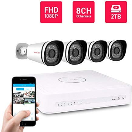 Foscam 8CH PoE 1080P Security CCTV Surveillance System, Pre-Installed 2TB HDD, Power Over Ethernet NVR KIT, 4 Full HD 2MP 1080P Indoor/Outdoor IP66 Waterproof Bullet IP Camera, 65FT Night Vision Foscam 8CH PoE 1080P Security CCTV Surveillance System, Pre-Installed 2TB HDD, Power Over Ethernet NVR KIT, 4 Full HD 2MP 1080P Indoor/Outdoor IP66 Waterproof Bullet IP Camera, 65FT Night Vision