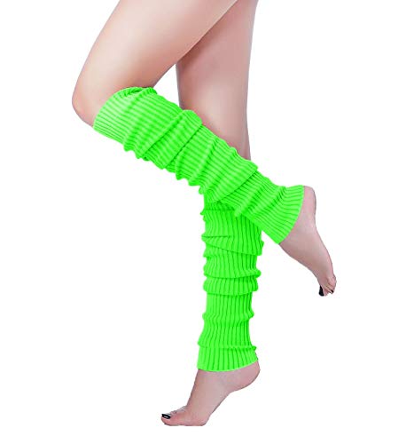 Image of v28 Women Warm Leg Warmers 80s Retro Party Costume Knit Ballet Neon Long Socks
