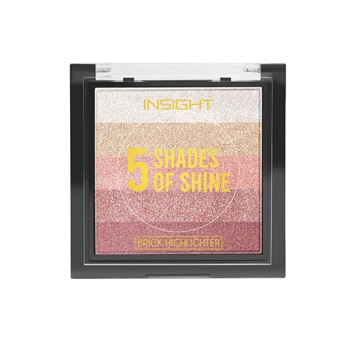 Image of INSIGHT 5 Shades of Shine Brick Highlighter - Jaipur Pink |Smooth, Blendable Texture & Radiant Finish | Travel-Friendly Makeup Palette| 12 g