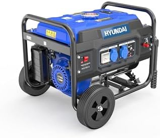 HYUNDAI Gasoline Generator Set 3000W for Construction - Electric Generator with Electronic Regulation for Stable Energy - Portable Generator with 15L of Storage and Autonomy 10h - Power Station
