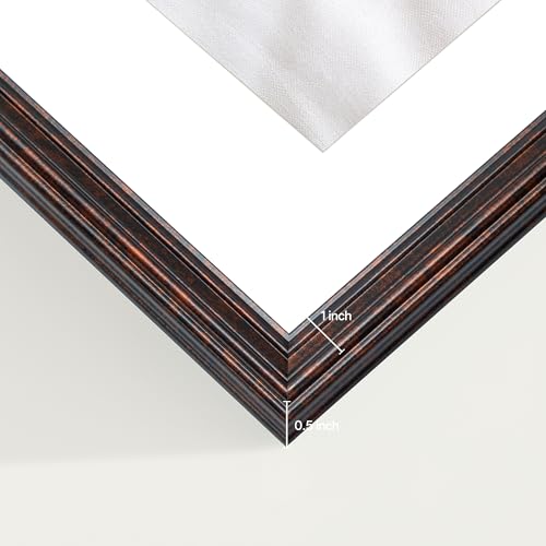 Image of eletecpro 5x7 Brown Picture Frames Set of 4, Vintage Photo Frames with Clear Acrylic Cover, Gallery Wall Art Display 4x6 Photo with Mat or 5x7 without Mat for Tabletop and Wall Mount, Home Decor