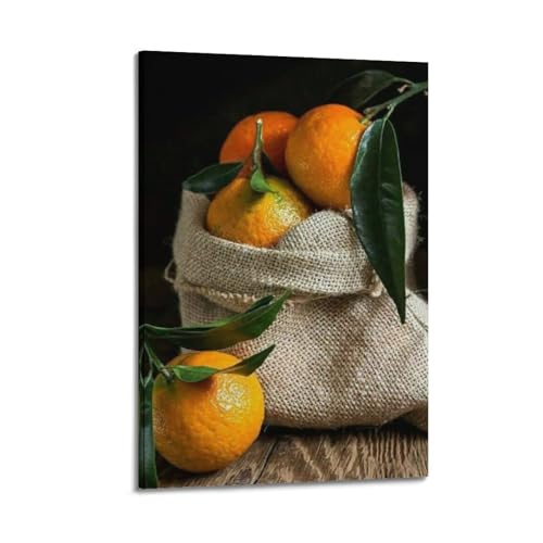 Poster mural oranges 40x60 cm illuminez votre cuisine avec cette déco fruits en toile
